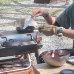 家族でマス釣り＆小坂な焚き火カフェランチ